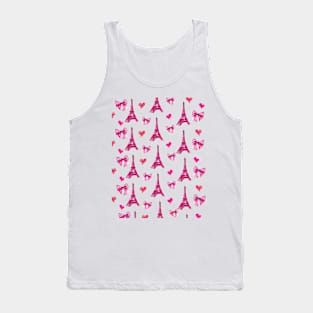 Girly Eiffel Tower Pattern in Watercolours Tank Top